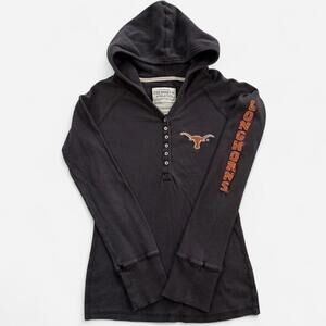Colosseum Athletics Texas Longhorns Henley Hoodie Womens Large Y2K Style